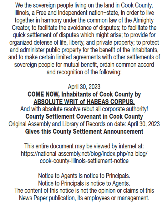 Cook County Settlement Notice